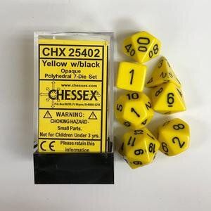 Набор кубиков Chessex Opaque Yellow w/black фото 2