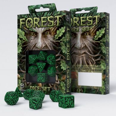 Набір кубиків Q Workshop Forest 3D Green & black Dice Set зображення 1