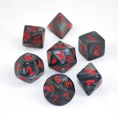 Набір кубиків Chessex Velvet™ Black w/red зображення 1