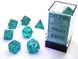 Набір кубиків Chessex Borealis® Polyhedral Teal/gold Luminary 7-Die Set