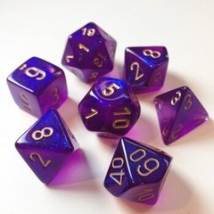 Набір кубиків Chessex Borealis® Polyhedral Royal Purple/gold Luminary 7-Die Set зображення 1