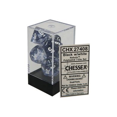 Набор кубиков Chessex Nebula Black/White фото 2