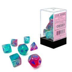 Набір кубиків Gemini Polyhedral Gel Green-Pink/blue Luminary 7-Die Set зображення 1