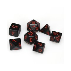 Набор кубиков Chessex Opaque Black w/red фото 1