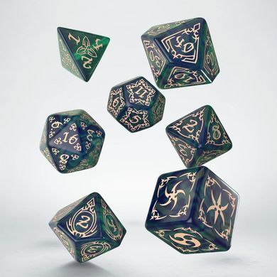 Набір кубиків Tribal Dice Set: Blue-green & Beige зображення 2