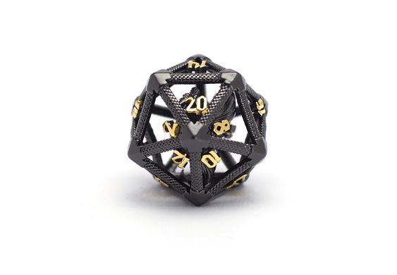 Набір кубиків Hollow Dice Set Dragon Cage Black and Gold зображення 2