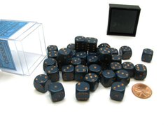 Набір кубиків Chessex Opaque 12mm d6 with pips Dice Blocks™ (36 Dice) Dusty Blue w/gold зображення 1