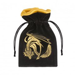 Мешочек для кубов Q Workshop Dragon Black & golden Velour Dice Bag фото 1