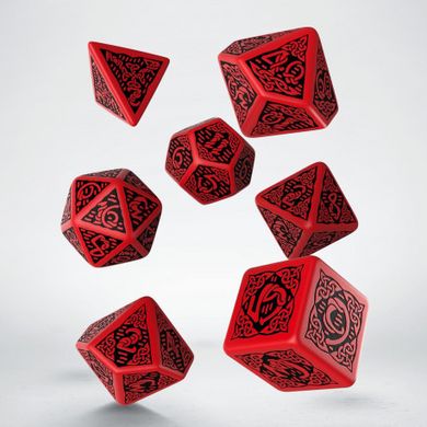 Набір кубиків Q Workshop Celtic 3D Revised Red & black Dice Set зображення 2