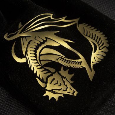 Мішочек для кубів Q Workshop Dragon Black & golden Velour Dice Bag зображення 2