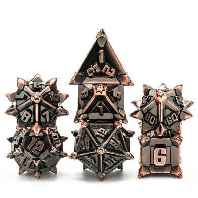 Набір кубиків Copper Flail Metal RPG Dice Set (7) зображення 3