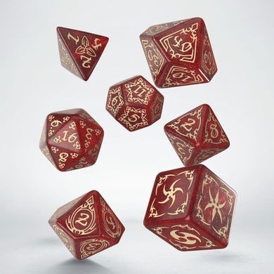 Набор кубиков Tribal Dice Set: Shimmering red & Beige фото 2