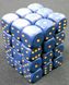 Набор кубиков Chessex Opaque 12mm d6 with pips Dice Blocks™ (36 Dice) Dusty Blue w/gold
