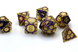 Набір кубиків Solid Metal Star Map Gold With Glitter Purple Polyhedral Dice Set