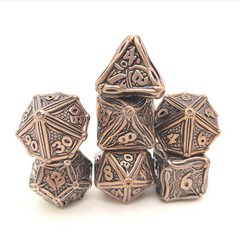 Набір кубиків Antique Copper Solid Metal Druid Polyhedral Dice Set зображення 1