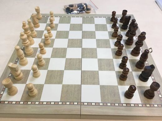 Шахматы, Шашки, Нарды 3в1 (Белые/35Х35см) фото 4