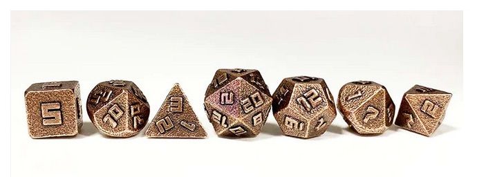 Набір кубиків HYMGHO 10MM Mini Metal RPG Ancient Copper Dice Set (7) зображення 1