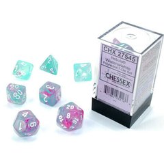 Набір кубиків Chessex Nebula Wisteria/white Luminary 7-Die Set зображення 1
