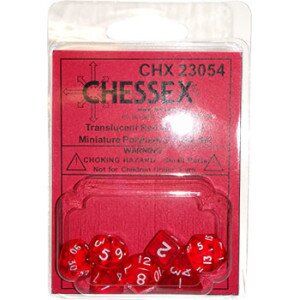 Набор кубиков Chessex Mini Red/white фото 2