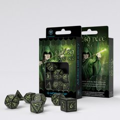 Настольная игра Набор кубиков Q Workshop Elvish Black & glow-in-the-dark Dice Set 1